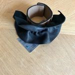 NWT Genuine Leather Black Frill Leopard Buckle Bracelet Gold Photo 3