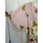 Ralph Lauren Lauren Black Label Linen Blend Pink Floral Flutter Sleeve Sz Small Photo 5
