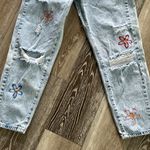 SheIn Too Adorable! Sz 30 Blue Jeans W Embroidered Flowers Photo 7