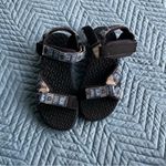 World Wide Sportsman Womens Sport Sandals Blue Black Hook & Loop Fasteners 10 Photo 1