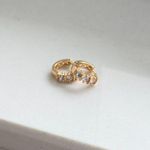 Gold Filled Mini Pave Diamond Hoops Photo 1