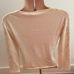 Beldini Belldini Silk Blend Beige Embroidered & Beaded Blouse, size M Photo 2