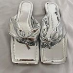 Gorglitter Eclectic Metallic Silver Flip Flop Thong Sandals US 12 / 12.5 Photo 2