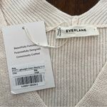 Everlane  Women’s Sweater Lightweight Cotton Slouchy V-Neck Sweater Size L NEW Photo 2