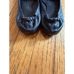 Tory Burch Reva Ballet Flats Shoes Womens Size 7.5 Black Leather Gold Logo Photo 3