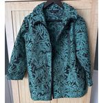 Ming Wang  Ladies Green Black Long Sleeve Open Front Size L Cardigan Jacket Photo 0