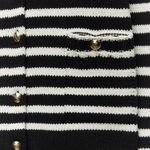 ZARA button up sweater cardigan knitted stripped golden button Photo 3