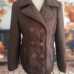 Jones New York  Brown Double Breasted Coat Jacket Size Medium Photo 0