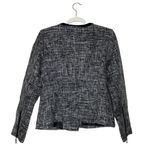 Love Stitch Tweed Blazer Size Large Faux Leather Black White Zip Front New Photo 6