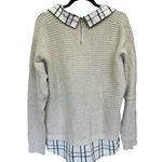 Foxcroft Women's Long Sleeve Tartan Sweater NWT XL 100% Cotton Zipper Back Photo 1
