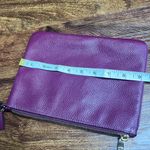 Coach Jes Gallery Pouch Jersey Striped Burgundy & Navy Clutch Wristlet Purse Photo 9