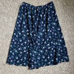 Liz Baker  Essentials Blue Green Floral Midi Skirt Casual Retro Vintage Medium Photo 2