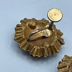 Vintage rhinestone encrusted bejeweled earrings Gold Photo 5