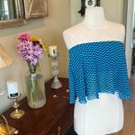 Rue 21 Bright Blue Strapless Top Crop Flowy Beach Summer Photo 2