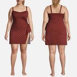 LANDS END Chlorine Resistant Sweetheart Swim Dress One Piece Swimsuit Size 18 Red Photo 1