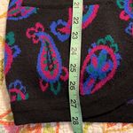Charter Club Vintage  small sweater bright paisley colored pattern two pockets Photo 6