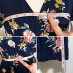 Xhilaration NWOT Navy Blue Floral Faux Wrap Surplice Dress New Photo 9