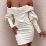 House Of CB Santana Ivory Draped Corset Dress Photo 4