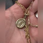 10K pure paperclip necklace with Virgin Mary pendant 🤍 Gold Photo 11