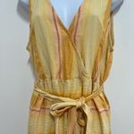 l*space L  Clara Maxi Dress Yellow Gold Stripe Sleeveless Tie Waist XL Boho NWT Photo 4