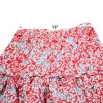 RTR Paloma Blue Alexa 100% Silk Red, White & Blue Floral Tiered Mini Skirt Sz‎ S Red Photo 6