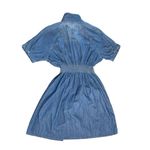 Given Kale DENIM JEAN DRESS Womens Sz LG Western Button Down Stretch Waist Photo 2