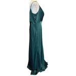 Birdy Grey Satin Maxi Dress – 1X – Emerald Green Formal Gown Holiday Party Photo 3