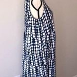 Denim & Co Blue Size Small Linen Knit Dress Beach Vacation Pockets Tie Dye Photo 5