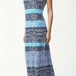 Tommy Bahama Womens Mayan Maze Maxi Dress Sleeveless Resortwear Geometric Blue L Photo 0