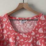 Vineyard Vines  Boat Pattern Scoop Neck 3/4 sleeve top slit hem spring summer S Photo 2