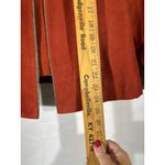 Perceptions Petite Suede Women 3 Piece Suit Collarless Jacket Plaid Rust Hue 14P Orange Photo 2