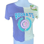 Nickelodeon NWT Womens Rugrats University Y2K Ribbed Scalloped Crop Top - Sz L Photo 0