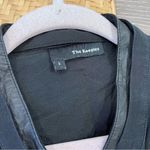 The Kooples  black silk lambs‎ leather trim button down blouse Photo 2