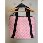 Steve Madden  Quilted Puffer Tote Bag Lilac Purple Black Straps Zip Pockets Large Photo 5