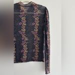 Free People Amber Floral Mesh Mockneck Long Sleeve Top, Size Medium Photo 14