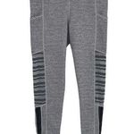 Mono B Striped 7/8 Length Workout Leggings Size Large Black Photo 0