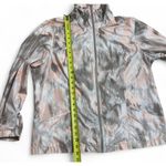 Weekends by Chico's Windbreaker Lightweight Full Zip Jacket Abstract Size 3 Pink Photo 3