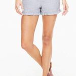 Loft Gray Ruffle Hem Flat Front Shorts Dressy Trouser Short Size 6 Medium New Photo 0