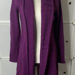Leo & Nicole  Purple Open Front Knit Cardigan Size Small Photo 0