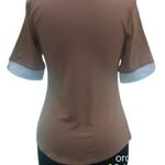 Cache  Brown Lace Up Front Ruched Bust Stretch Top New Rayon Spandex $88 NWT Photo 6