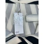 OVI NWT Women's Black & White Striped Print Chino Shorts Size Large Photo 5