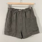 Wilfred Free  Women Green 100% Linen Elastic Pull On Shorts Size M Photo 0