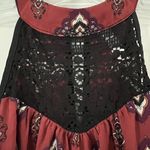 Xhilaration Burgundy Red Patterned Sleeveless  Midi Dress  with crochet detail Photo 4