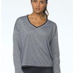 prAna  Robyn Vivid Viola V-Neck Long Sleeve Top in Heather Gray Size M Photo 11