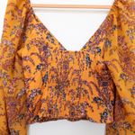 Urban Outfitters Womens Milkmaid Top Size S Orange Floral Boho Crop Romantic NWT Photo 7