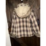 Woolrich  Women's Sz Medium M Plaid Brown Faux‎ Fur Trim Hooded Winter Coat Warm Photo 6