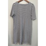 J.Jill  Dress Women Size M Striped Short Sleeve Casual  Black White Photo 3