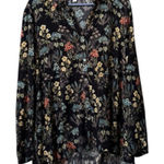 J. Jill‎ Button Down Long Sleeve Tunic Floral Shirt Sz Medium Petite Cottagecore Photo 0