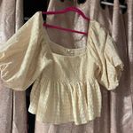 Puff Sleeve Top Tan Size L Photo 0