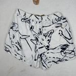 The North Face  Shorts Womens Large White Black Graphic Running Zip Pocket Liner Photo 3